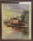 An oil of Fairfax House and Putney Bridge. Apparen