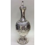 A good quality Victorian silver wine ewer profusel