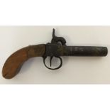 A mahogany pocket pistol. Est. £30 - £40.
