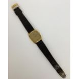 OMEGA: A good quality 18 carat wristwatch on leath