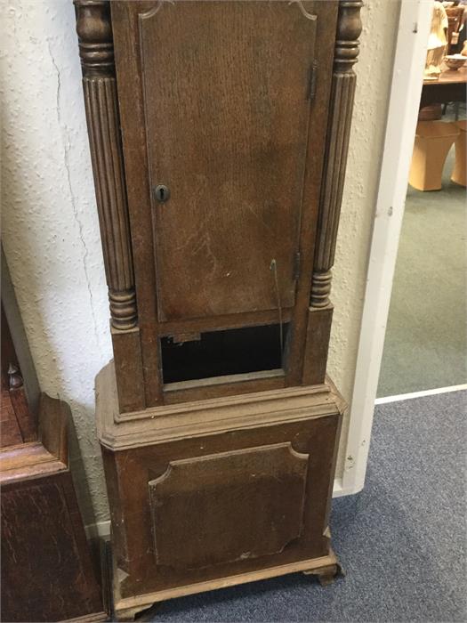 An oak North Yorkshire Grandfather clock with pain - Image 3 of 3