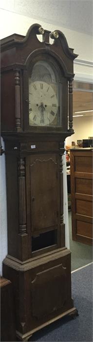 An oak North Yorkshire Grandfather clock with pain