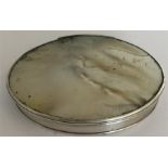 An Antique oval silver mounted and MOP pill box. A