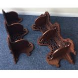 A pair of Edwardian carved corner shelves. Est. £4