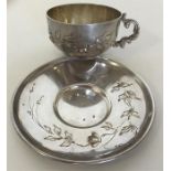 A novelty Continental miniature silver cup and sau