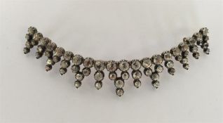 A good Georgian black dot paste tiara, silver set