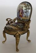 An attractive Continental miniature chair decorate