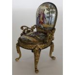 An attractive Continental miniature chair decorate