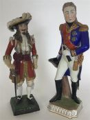 A Dresden porcelain figure of General Augereau sta