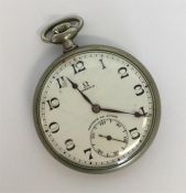 OMEGA: A gent's open-faced pocket watch with white