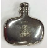 A good quality kidney-shaped silver hip flask with