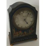 A good quality Japanese lacquered mantle clock wit