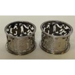 A pair of good Edwardian pierced napkin rings deco