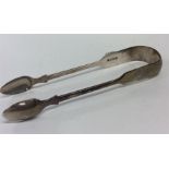 EXETER: A pair of fiddle pattern sugar tongs.Est.