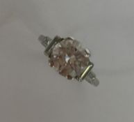 A good diamond single stone mounted as a ring with
