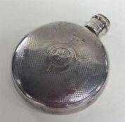 A Victorian cylindrical silver hip flask with scre