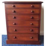 A good quality mahogany miniature chest with fitte