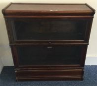 A Globe Wernicke mahogany two-stack bookcase. Est.