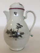 An 18th Century Vienna porcelain jug with domed co