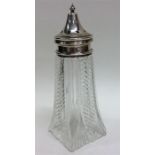 A good silver topped sugar caster with lift-off co