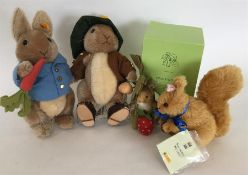STEIFF: Four Steiff Beatrix Potter toys to include