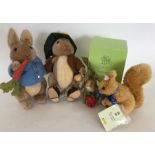 STEIFF: Four Steiff Beatrix Potter toys to include