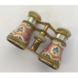 LEMAIRE FI PARIS: An attractive pair of pink enamelled opera glasses