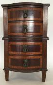 An Edwardian mahogany four drawer chest with strin