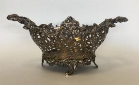 A good quality silver gilt sweet dish decorated wi