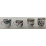 Four 18th Century Chinese porcelain teacups. (4).