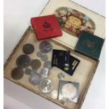 A box containing silver Continental and other Crow