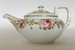 A superb Derby porcelain oviform teapot and cover