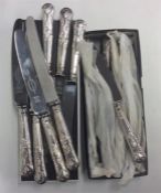 A set of six Kings' pattern silver table knives to