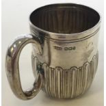 A silver half fluted christening cup. Sheffield. B