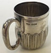 A silver half fluted christening cup. Sheffield. B