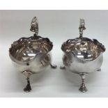 A good pair of miniature silver sauce boats with s