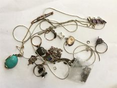 A collection of good silver mounted costume jewell