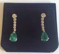A good pair of emerald and diamond drop earrings i