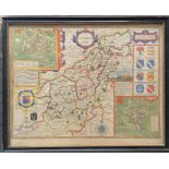 A good framed and glazed map of Northamptonshire.