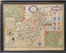 A good framed and glazed map of Northamptonshire.