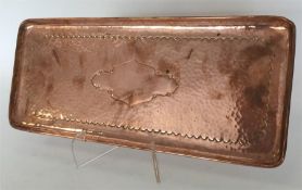 NEWLYN: A rectangular copper tray of typical desig