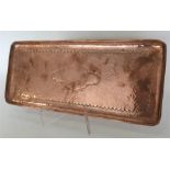 NEWLYN: A rectangular copper tray of typical desig