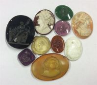 A group of good hardstone and other unframed cameo