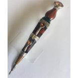 A large silver and agate Scottish dirk brooch with