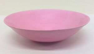 A bright pink-ground fine porcelain bowl. Approx.
