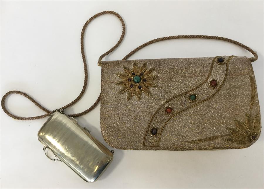 An Indian handmade evening bag together with an EP