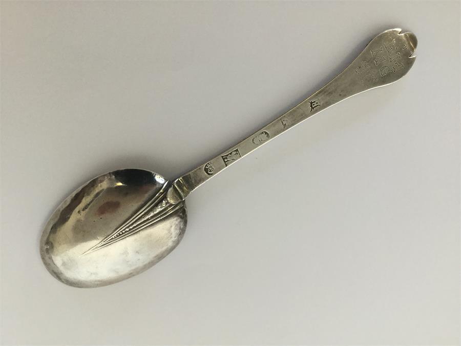 EXETER: A rare dog-nose silver trefid spoon of typ