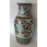 A tall 19th Century Famille Rose vase attractively