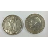 Two silver Crowns dated 1890 and 1935. Est. £20 -