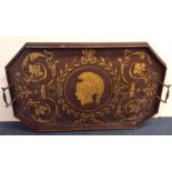 A good Georgian tray with gilded decoration. Appro